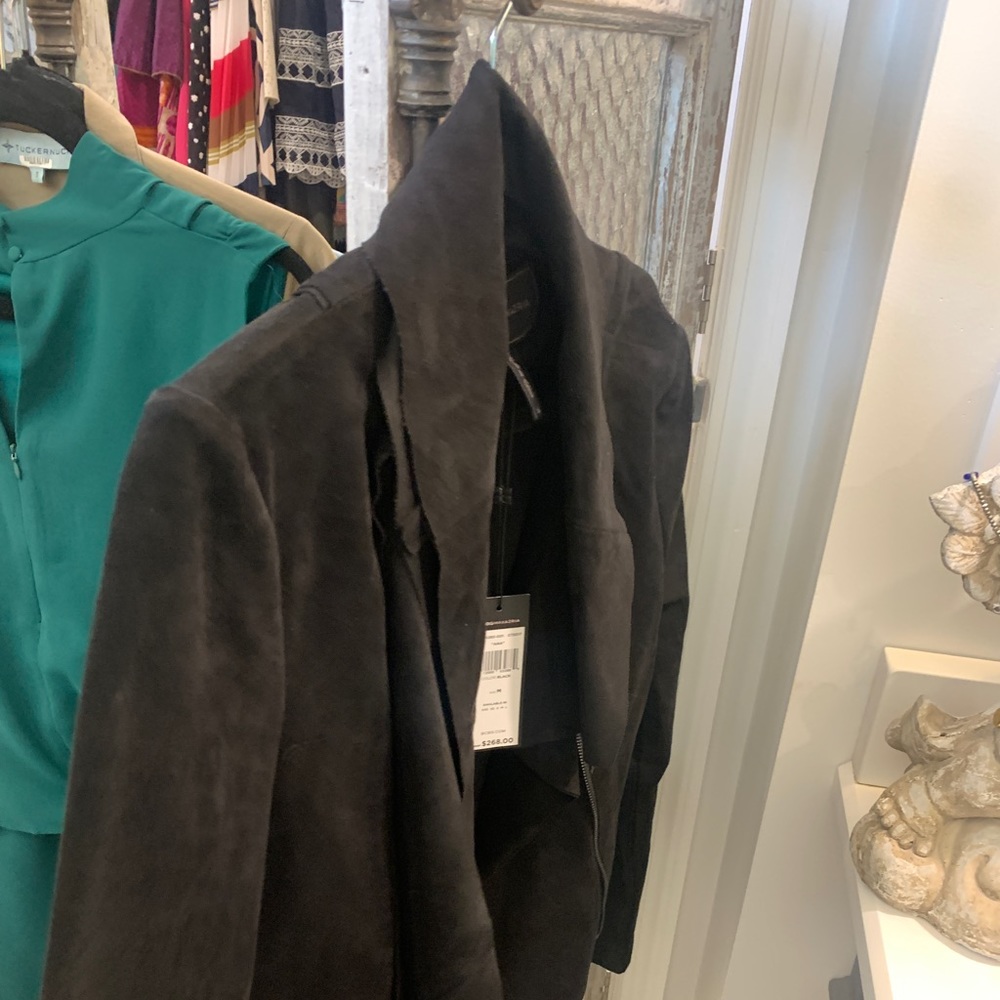 NWT BCBG black suede jackets. Looks great w jeans or dressed up!